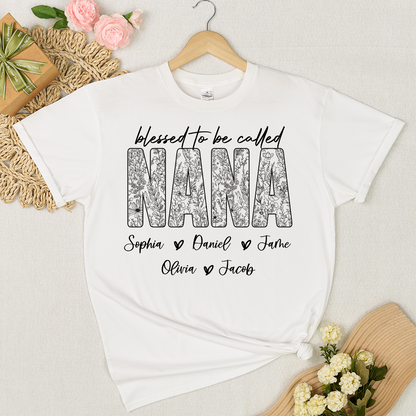 Blessed To Be Called Mimi And Grandkids Wildflower T-shirt