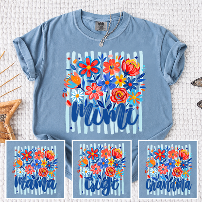 Comfort Colors® Personalized Nana American Flag T-Shirt, Custom Nana, Gigi, Mimi, Mama Design, Patriotic Family Shirt, Gifts for 4th of July, Independence Day