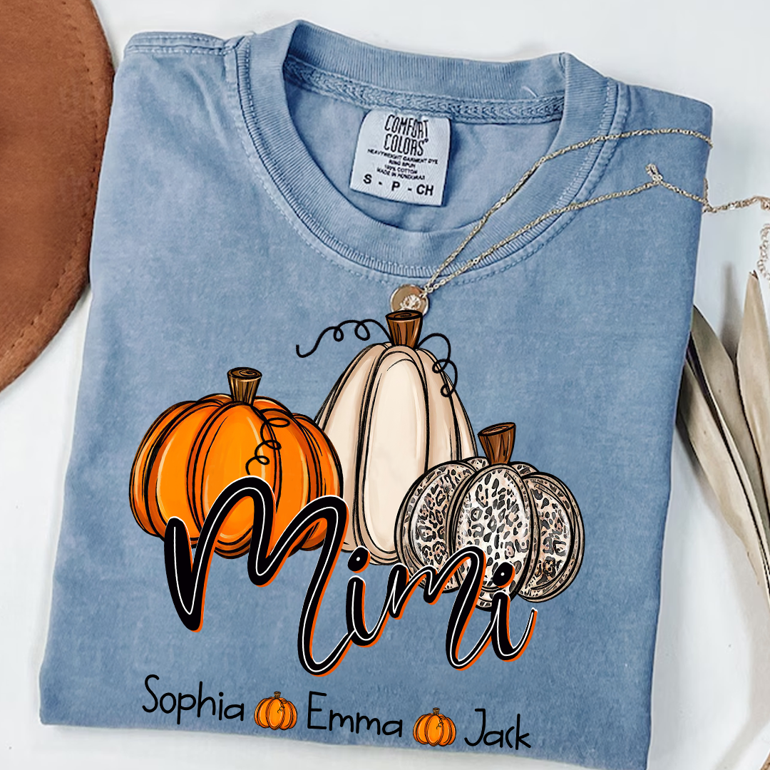 Comfort Colors® Mimi, Grandma Pumpkins Autumn And Grandkids T-Shirt