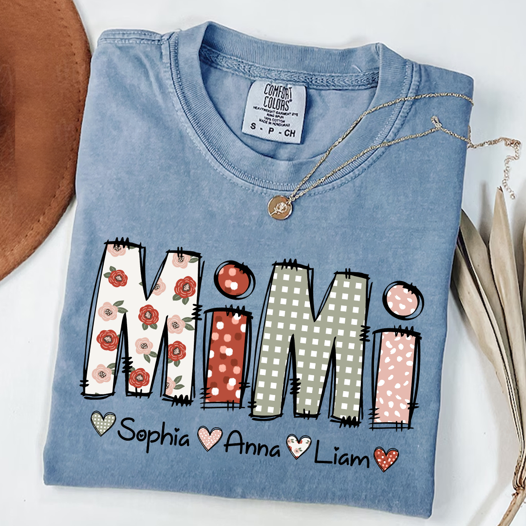 Comfort Colors® Personalize Mimi 2025 Shirt, Custom Grandma And Grandkids Shirt