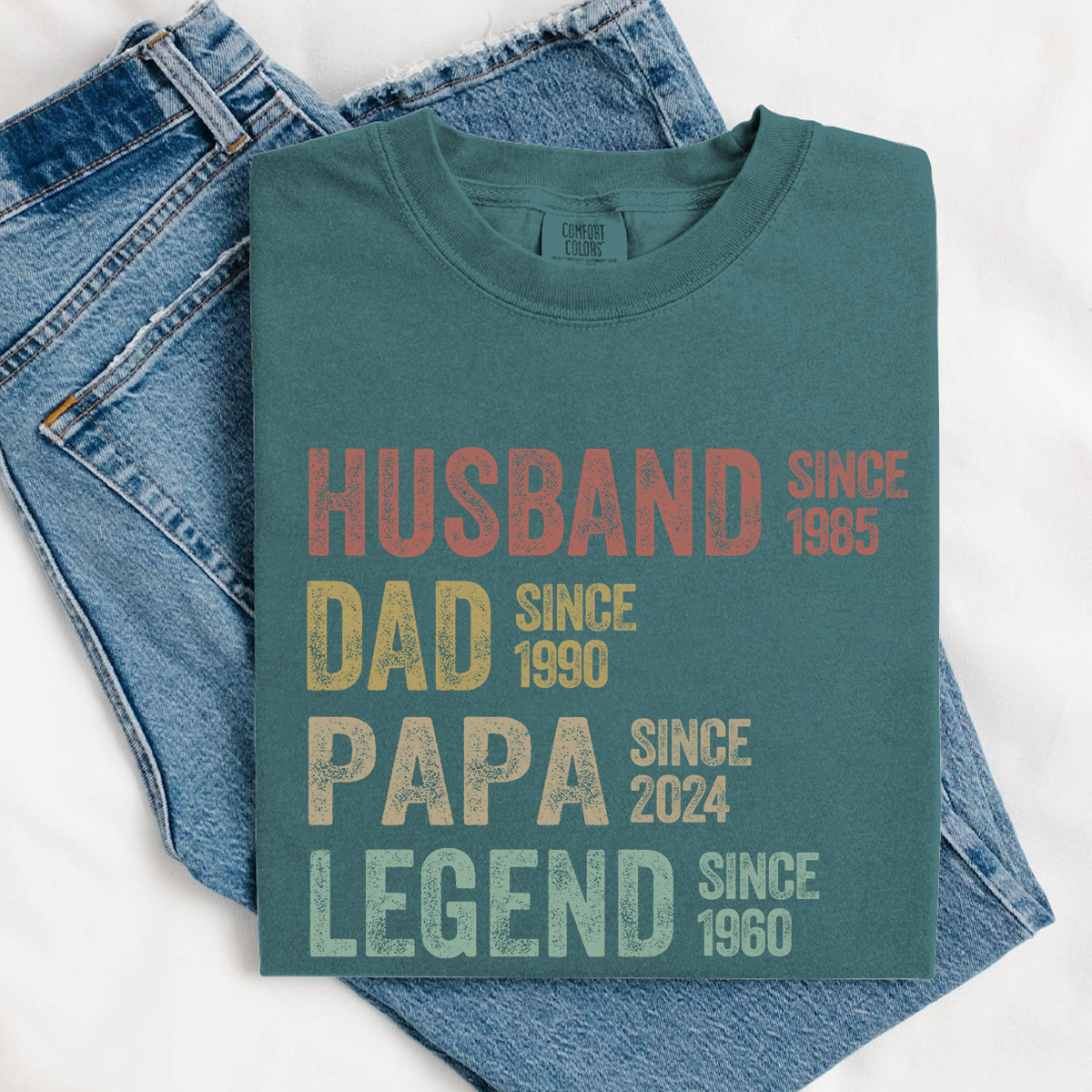 Comfort Colors® Personalized Dad Grandpa Shirt, Father's Day Shirt, Husband Father Grandpa Legend