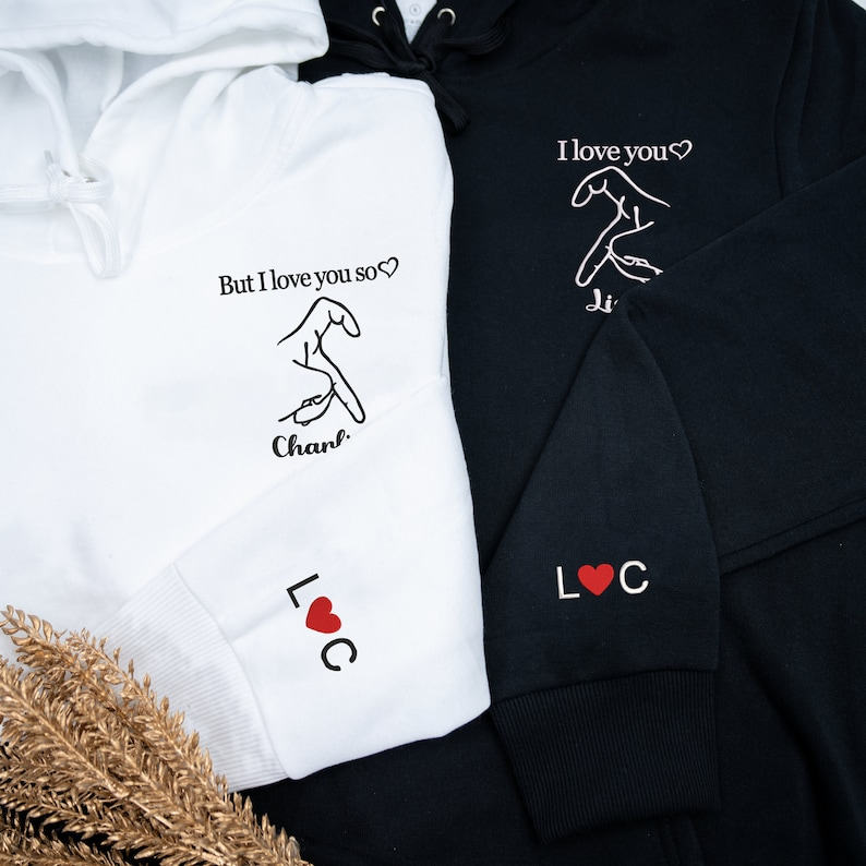 But I Love You So, I Love You, Couple Hoodie, Hand Heart, couple portrait, Couple Hoodie, Valentines Day, Valentines Day Gift
