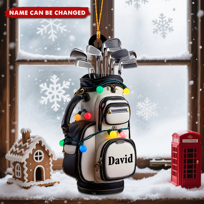 Personalized Golf Bag Ornament – Custom Acrylic Christmas Decoration, Perfect Gift for Golf Players Ornament