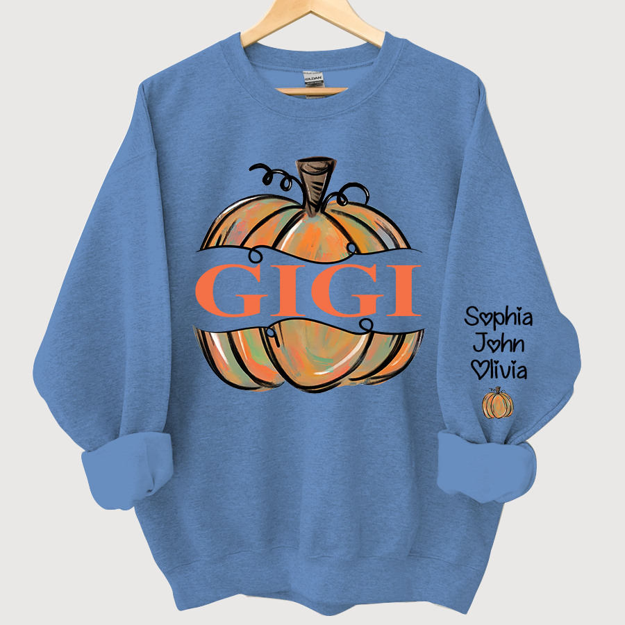 Personalized Gigi Pumpkins Color painted Autumn  Sweatshirt