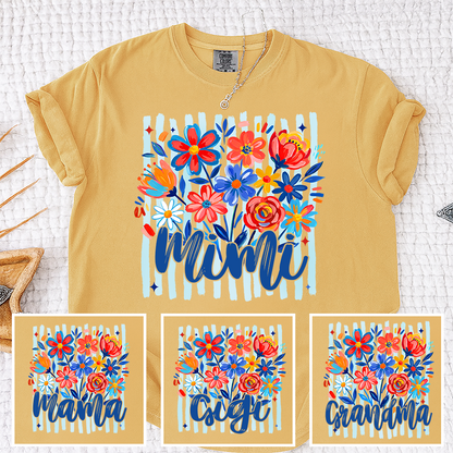Comfort Colors® Personalized Nana American Flag T-Shirt, Custom Nana, Gigi, Mimi, Mama Design, Patriotic Family Shirt, Gifts for 4th of July, Independence Day