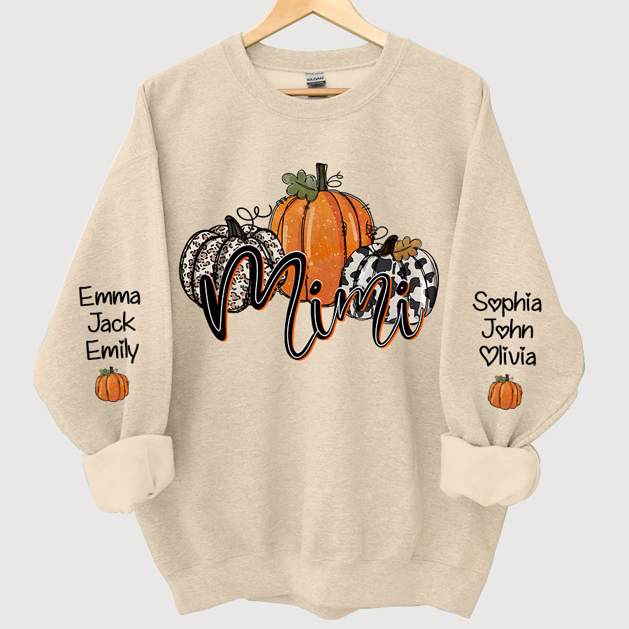 Personalized Mimi, Grandma Pumpkins Autumn And Grandkids CL01 Sweatshirt