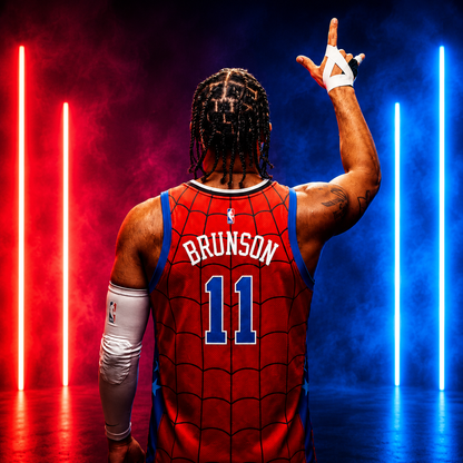 Jalen Brunson 11 Spider Basketball Jersey – Brand New Day Inspired New York Knicks Fan Gift, Red Spider Web Mesh Jersey