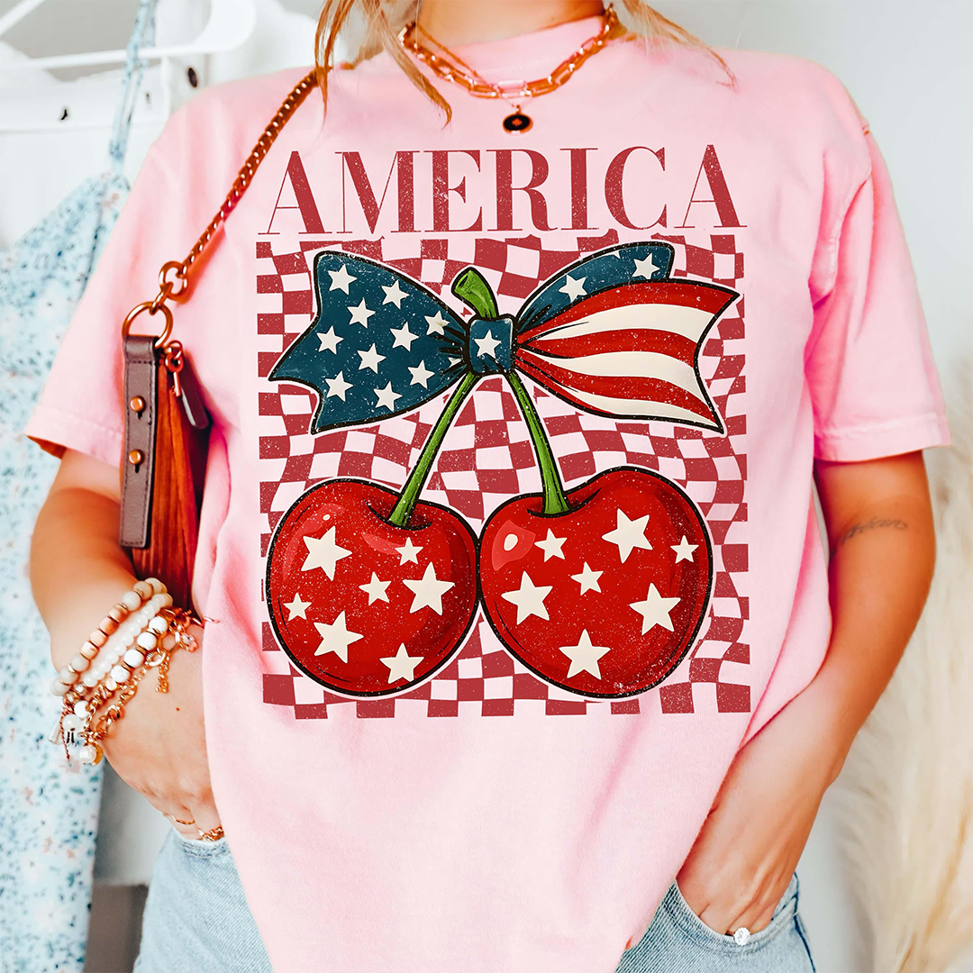 Cherry America Coquette Shirt Patriotic USA Tee
