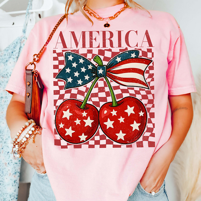 Cherry America Coquette Shirt Patriotic USA Tee