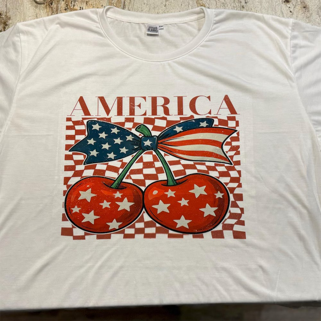 Cherry America Coquette Shirt Patriotic USA Tee