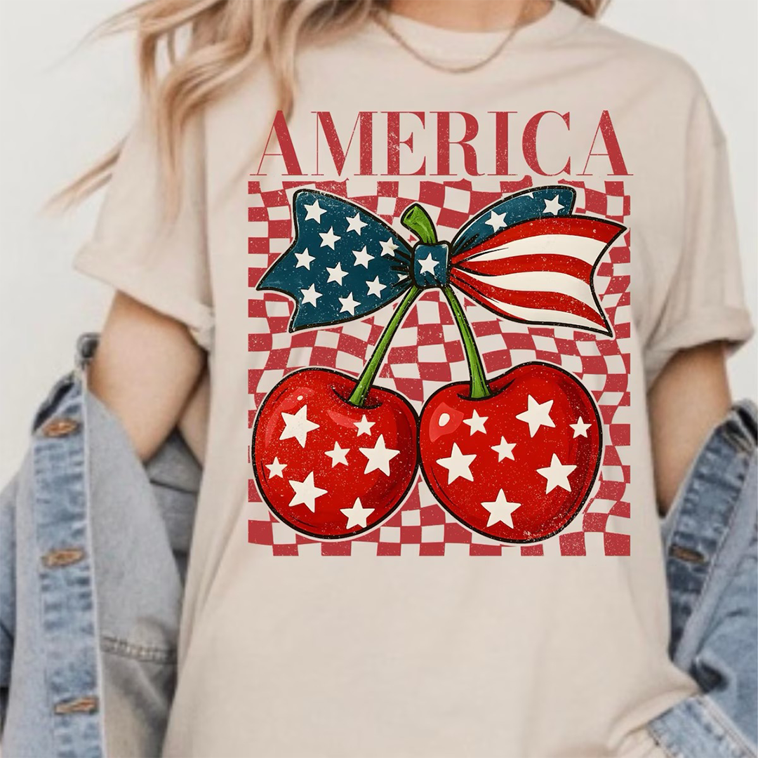Cherry America Coquette Shirt Patriotic USA Tee