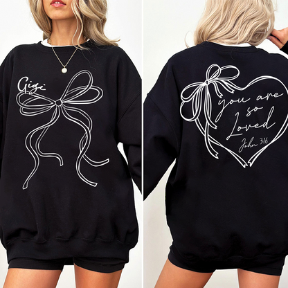 Coquette Bow Custom Gigi - You Are So Loved Jesus Valentine