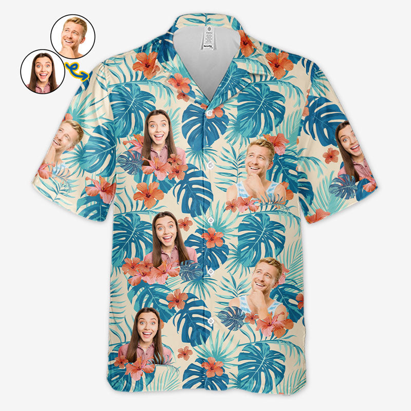 Custom Hawaiian Shirt Couple Personalized Custom Unisex Tropical Hawaiian Aloha Shirt