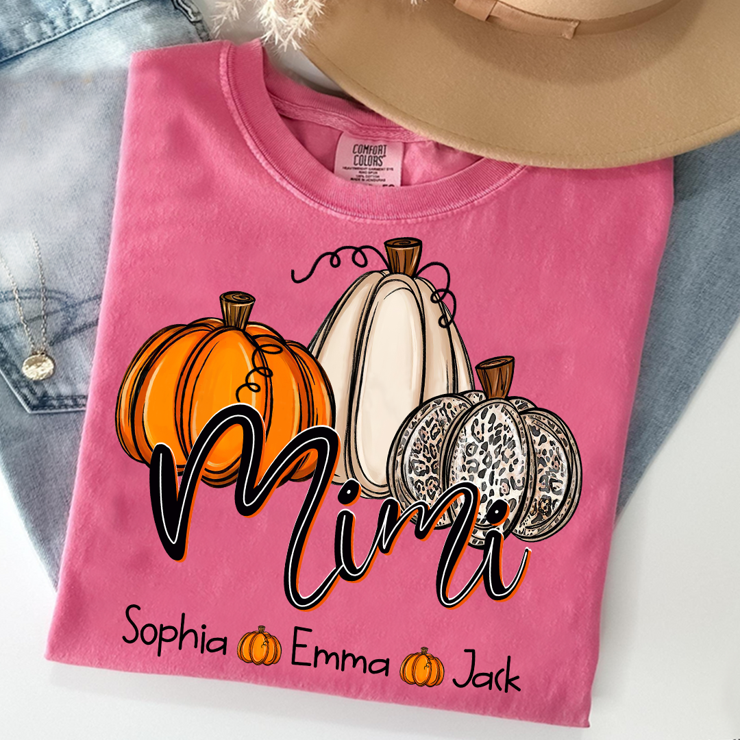 Comfort Colors® Mimi, Grandma Pumpkins Autumn And Grandkids T-Shirt