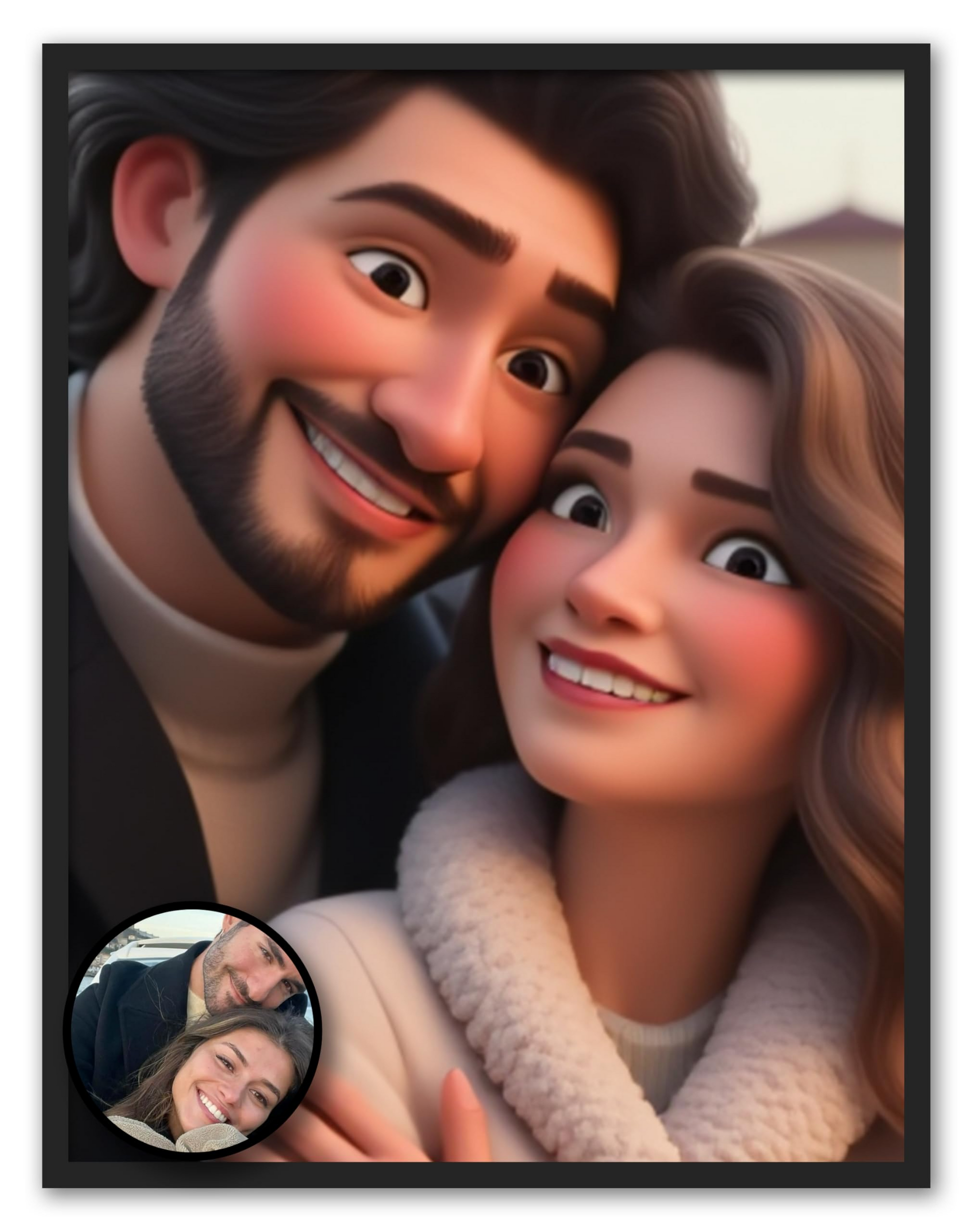 Custom Cartoon Portrait Poster, Custom Couple Portrait Wall Art Print, Portraits from Photo, Personalized Gift for Her, Him, Wife, Husband, Gifts Valentine Birthday Wedding Christmas for Men Women
