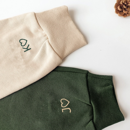 Custom Embroidered Couple Hoodie, Personalized Couple Hoodie, Custom Date and Initial Hoodie, Valentine's Day Anniversary Couple Gifts Hoodie, Sweatshirt