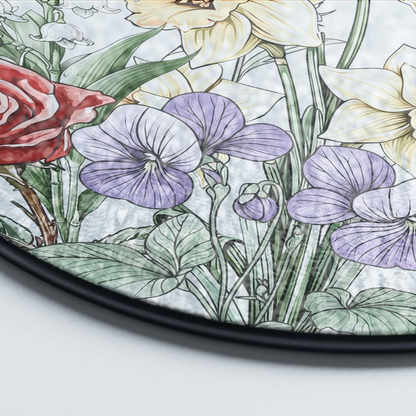 Custom Family Birth Flowers Glass Suncatcher, Custom Mom's Garden Gift