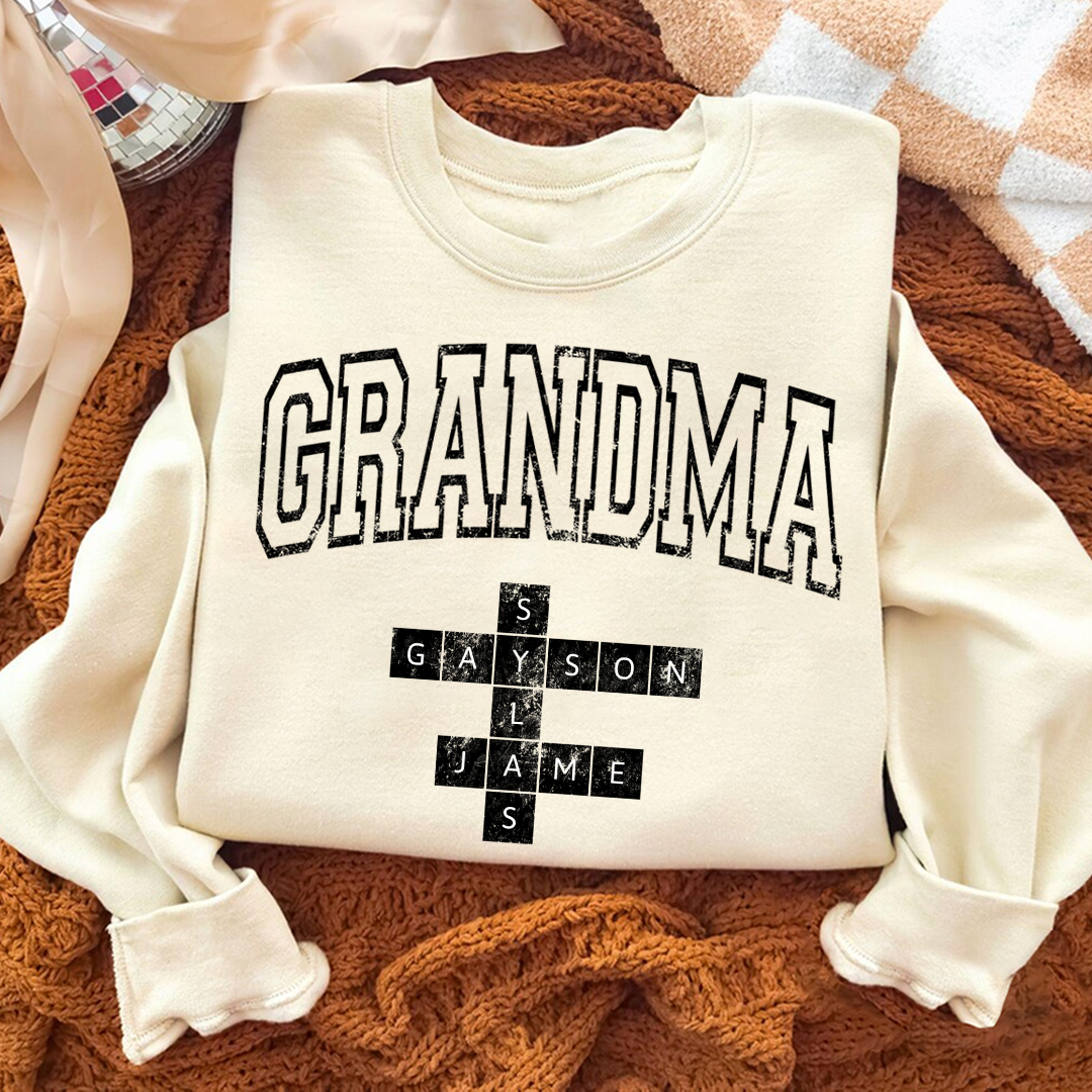 Personalized Gigi Mimi Nana Mama Grandkids Crossword Name