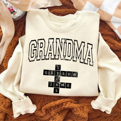 Personalized Gigi Mimi Nana Mama Grandkids Crossword Name