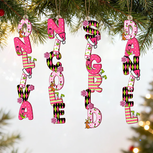 Custom Letter Ornament with Name, Christmas Tag for Stockings, Christmas Tree Decor, Christmas Ornaments for Family