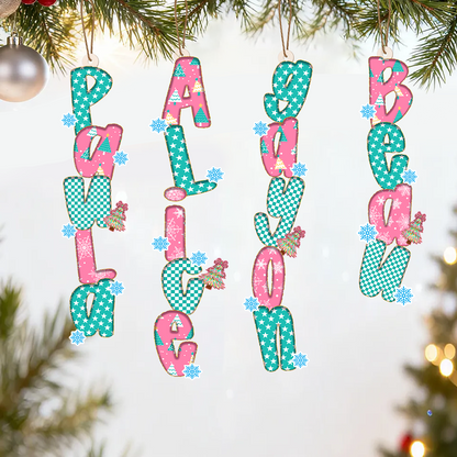 Custom Letter Ornament with Name, Christmas Tree Decor, Christmas Ornaments for Family