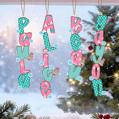 Custom Letter Ornament with Name, Christmas Tree Decor, Christmas Ornaments for Family
