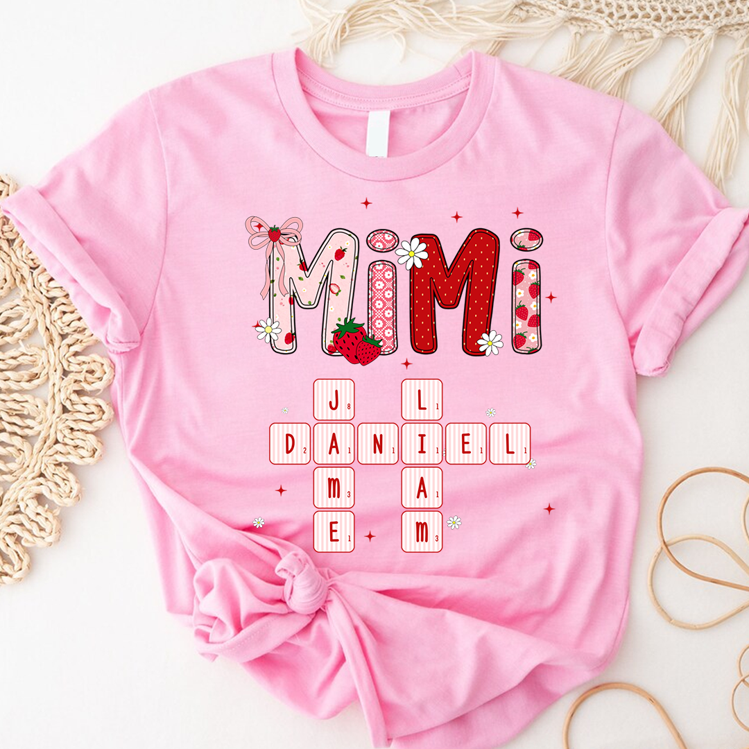 Custom Mimi Strawberry Crossword Grandkids Name