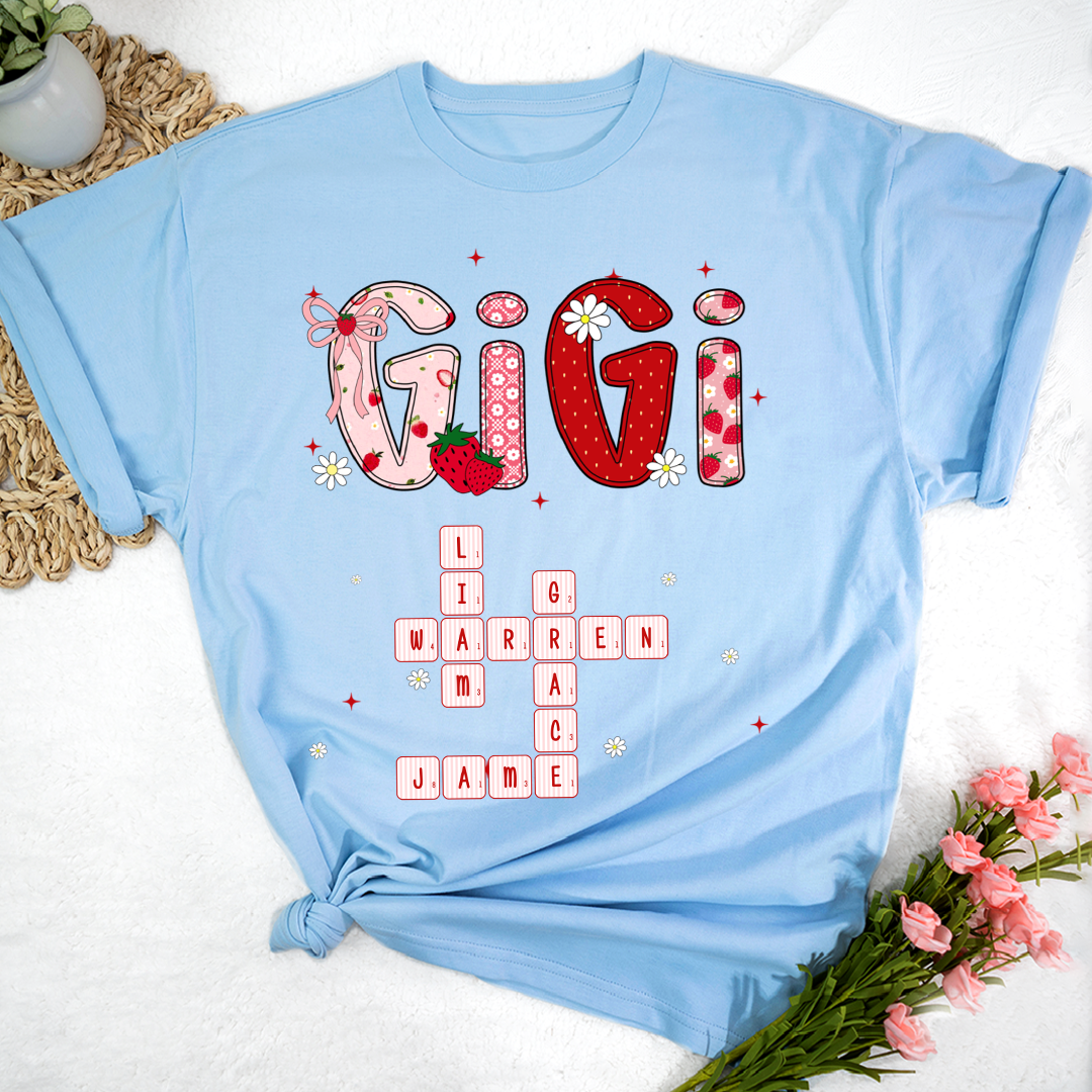 Custom Mimi Strawberry Crossword Grandkids Name