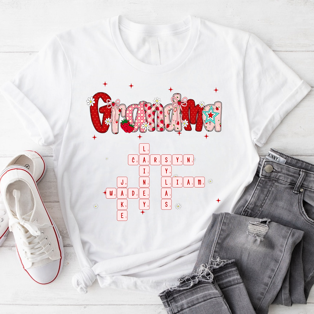 Custom Mimi Strawberry Crossword Grandkids Name