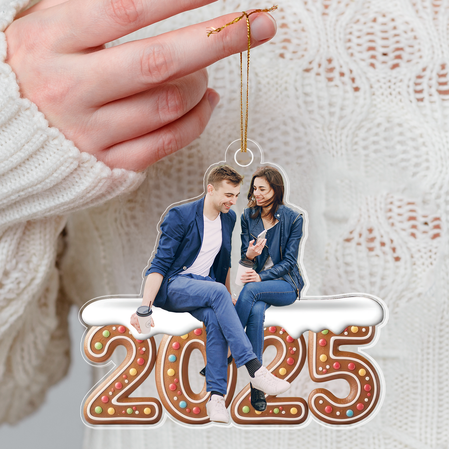 Custom Photo 2025 Gift for Friends, Couple, or Family Acrylic Ornament
