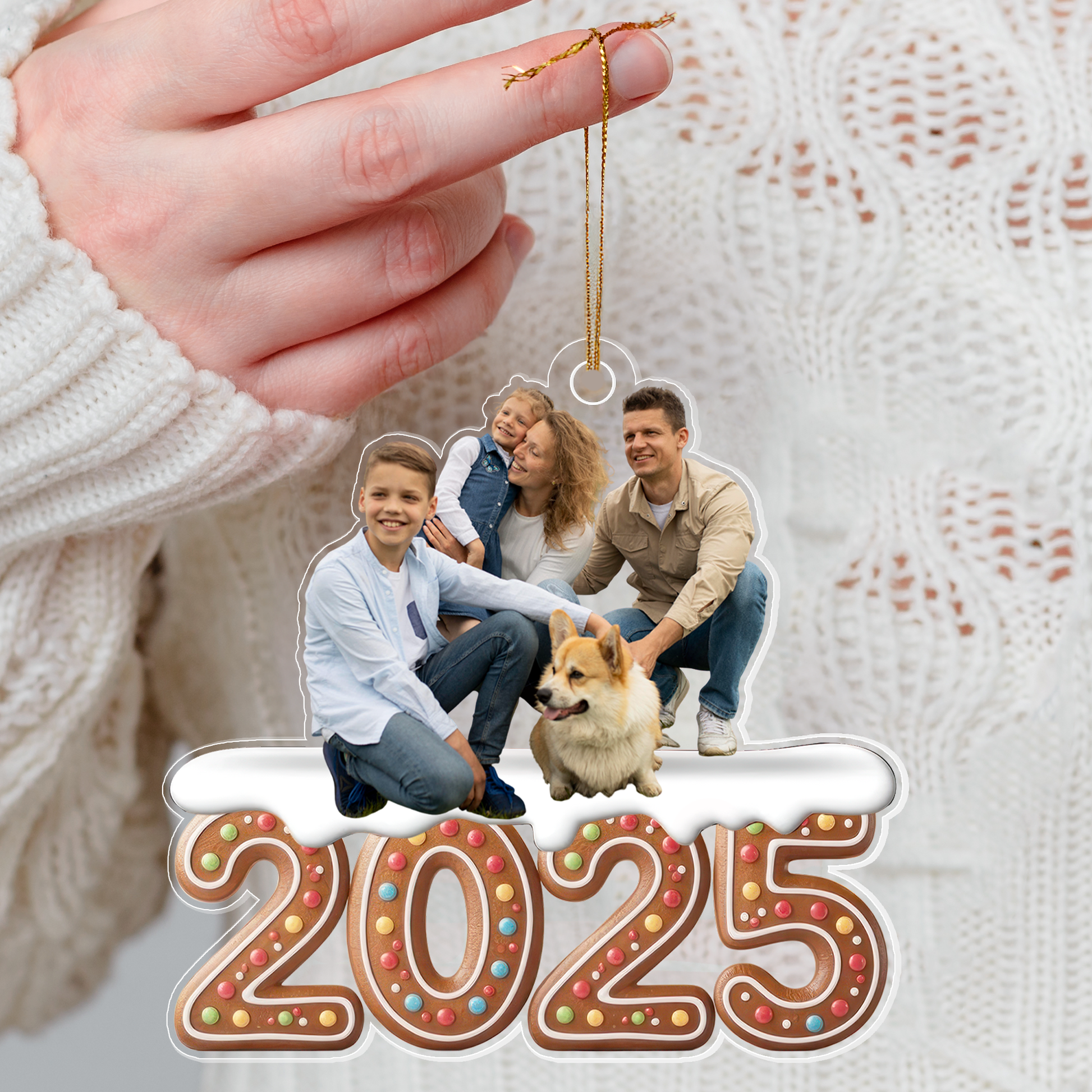 Custom Photo 2025 Gift for Friends, Couple, or Family Acrylic Ornament