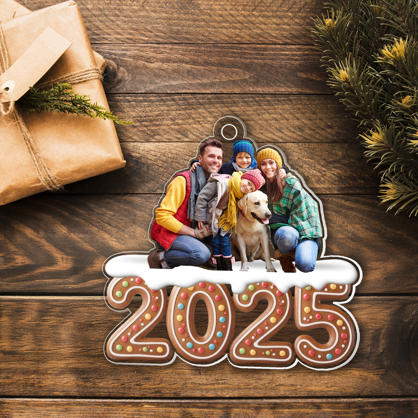 Custom Photo 2025 Gift for Friends, Couple, or Family Acrylic Ornament