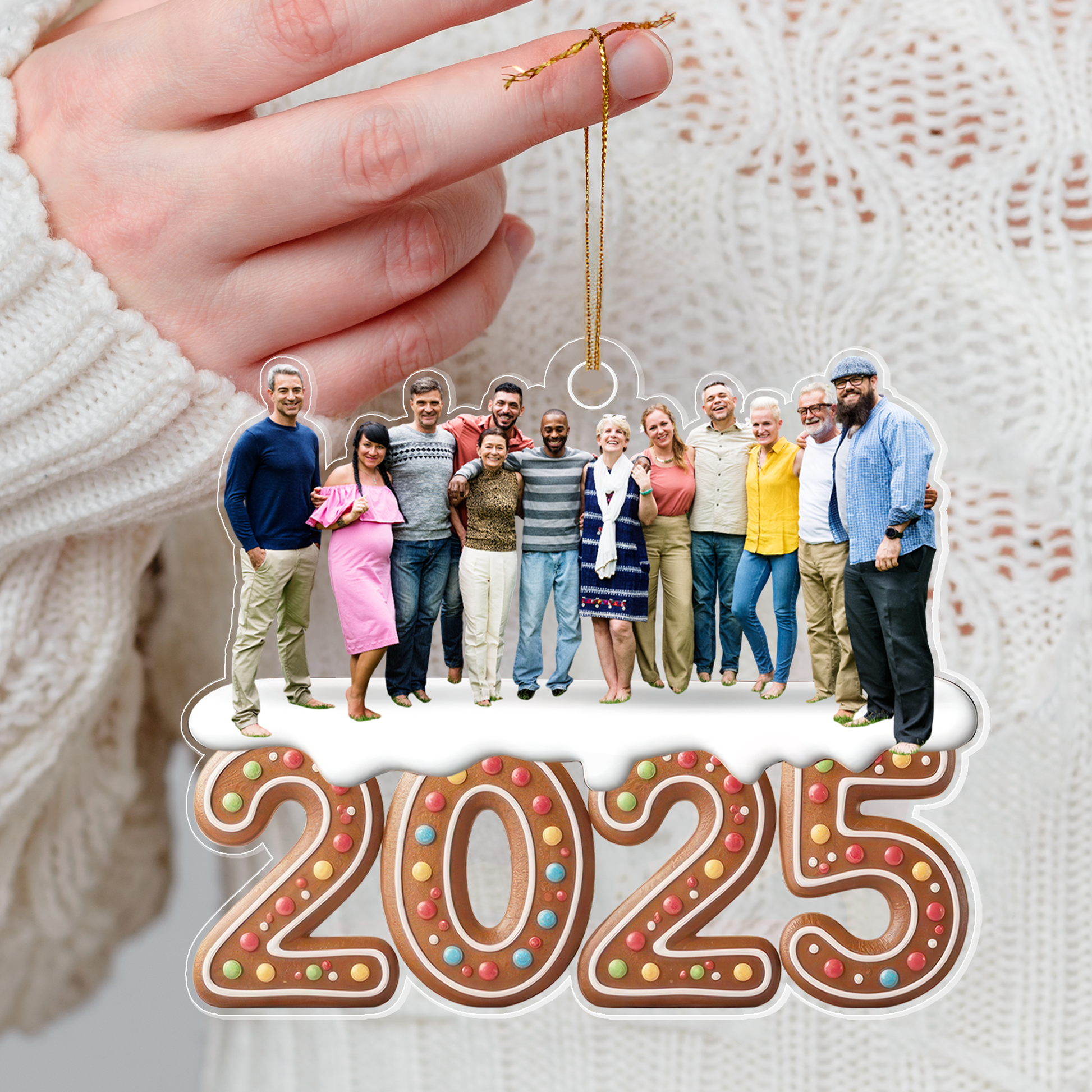Custom Photo 2025 Gift for Friends, Couple, or Family Acrylic Ornament