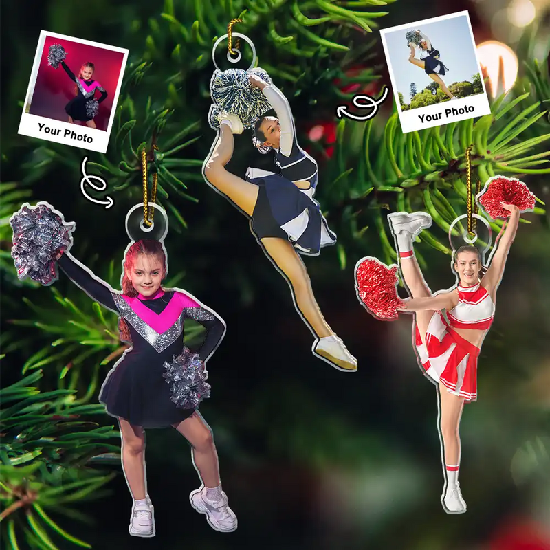 Personalized Cheerleader Ornament 2025, Custom Photo Acrylic Decoration, Unique Christmas Gift For Cheer Team Members And Girls