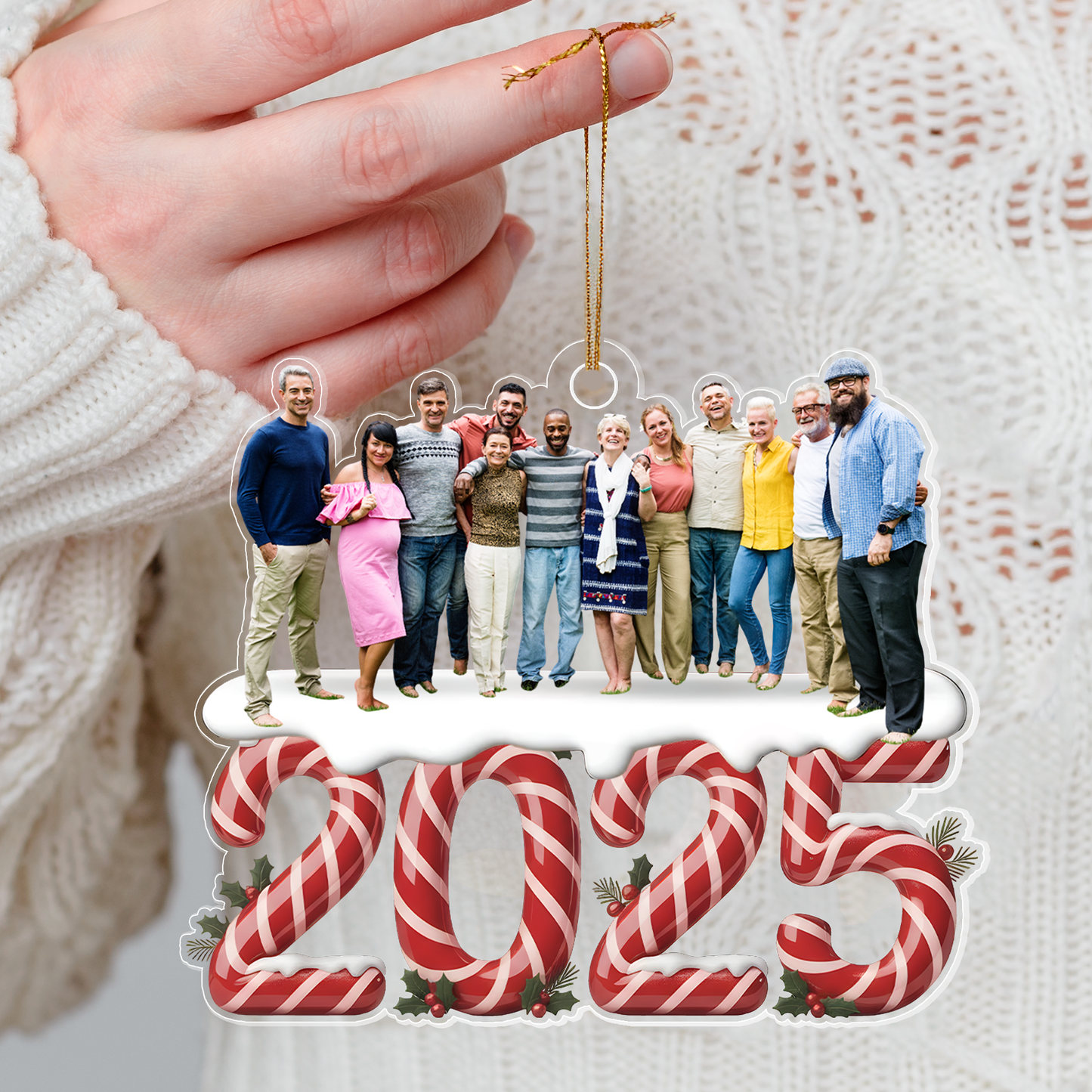 Custom Photo Family 2025 Christmas Ornaments