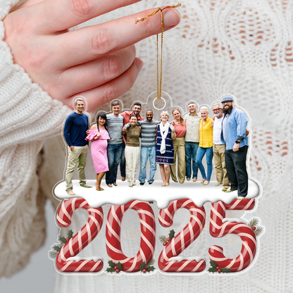 Custom Photo Family 2025 Christmas Ornaments