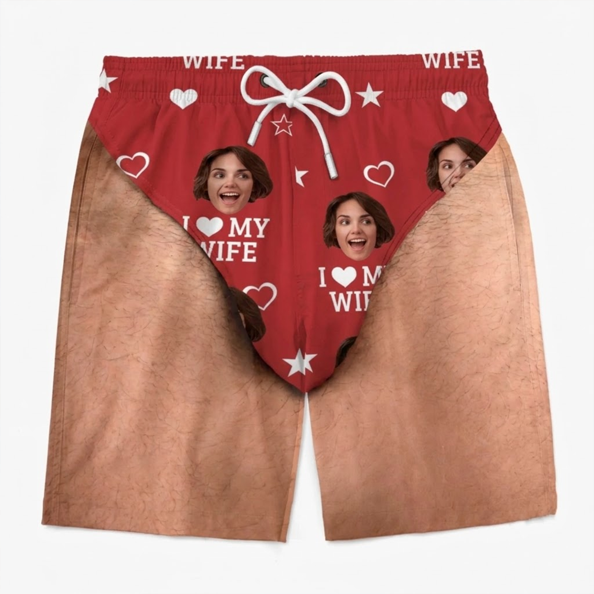 Custom Photo Men’s Swim Trunks - Personalized Face Print Beach Shorts, Funny Patriotic Summer Vacation Swimwear for Men