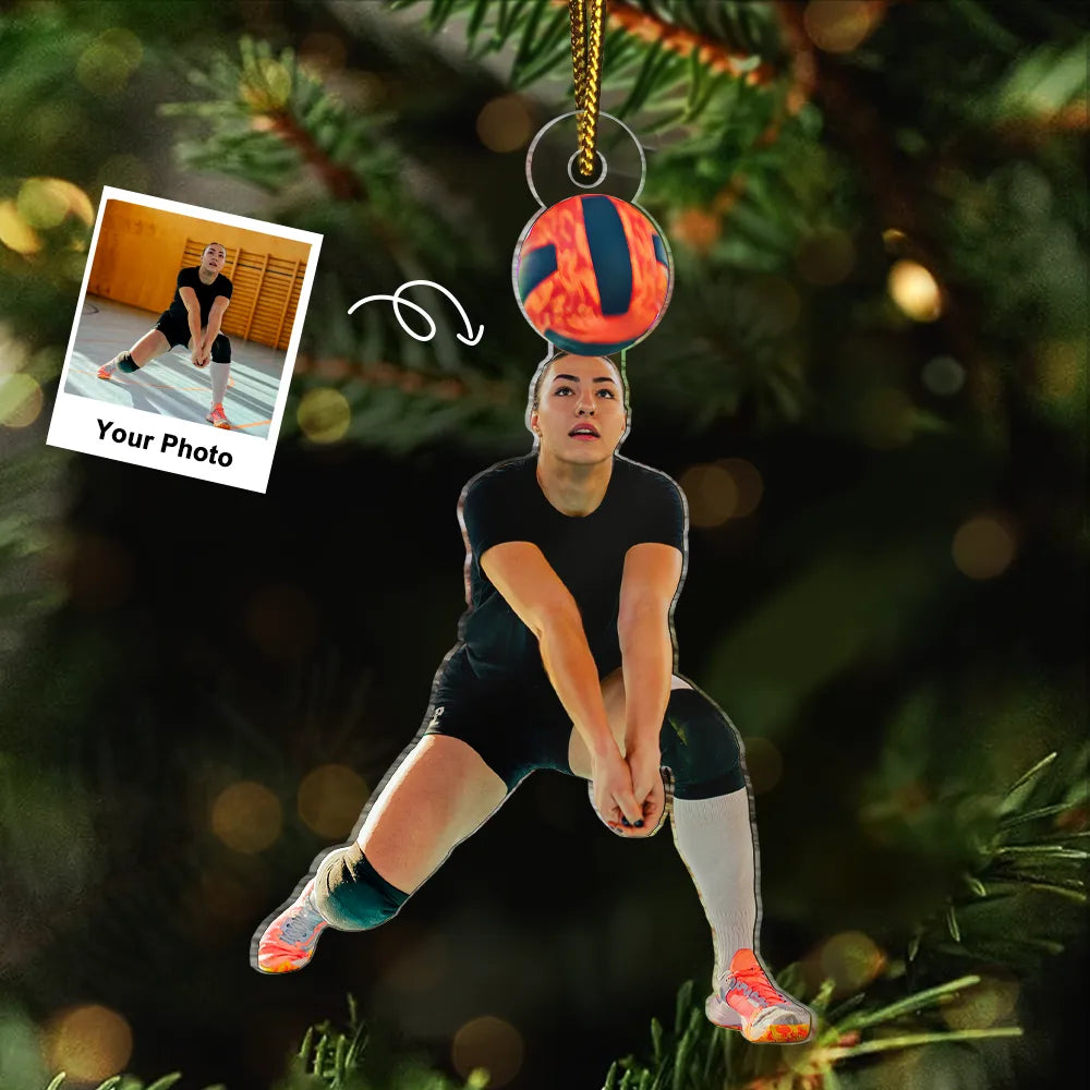 Personalized Volleyball Player Ornament 2025, Custom Photo Acrylic Decoration, Unique Christmas Gift For Volleyball Teams And Sports Lovers