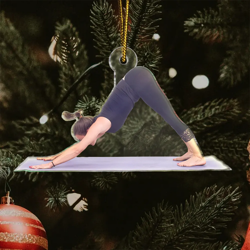 Personalized Yoga Lover Ornament 2025, Custom Photo Acrylic Decoration, Unique Christmas Gift For Yoga Enthusiasts And Fitness Lovers