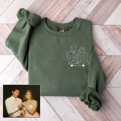 Custom Portrait from Photo Sweatshirt, Custom Couple Portrait, Family Portrait, Couples Portrait, Couple Gifts, Personalized Gifts, Custom Hoodie, Sweatshirt