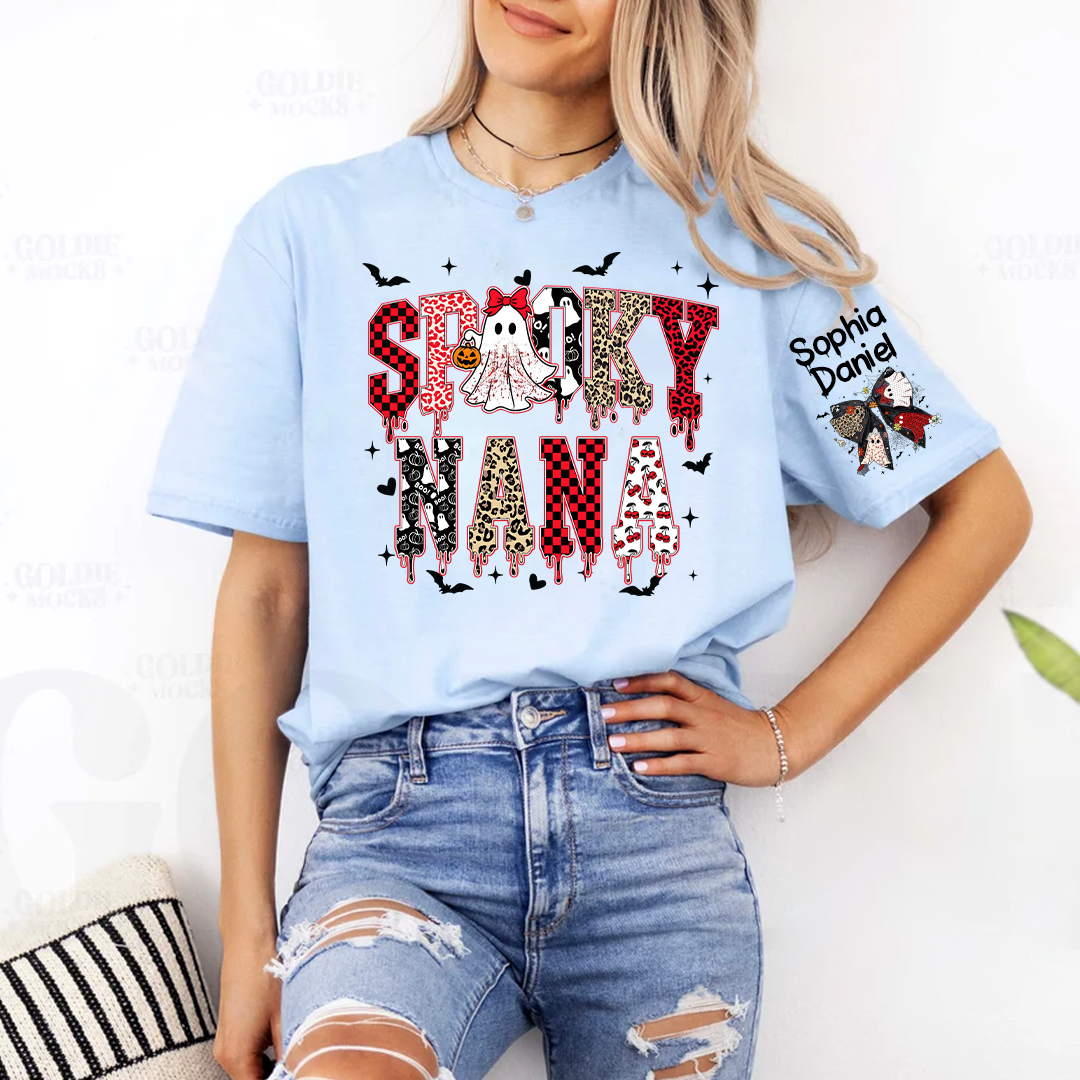 Custom Spooky Gigi And Grandkids Halloween T-shirt