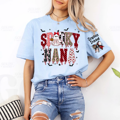 Custom Spooky Gigi And Grandkids Halloween T-shirt