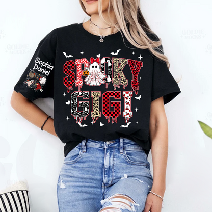 Custom Spooky Gigi And Grandkids Halloween T-shirt