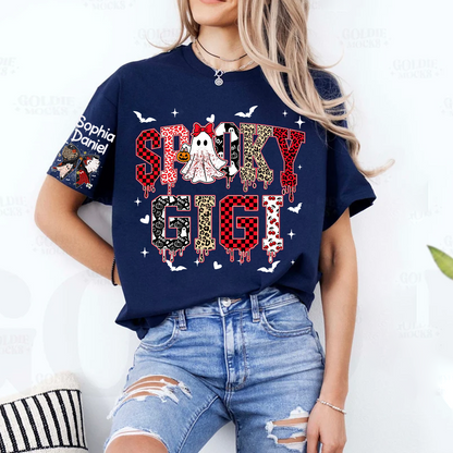Custom Spooky Gigi And Grandkids Halloween T-shirt