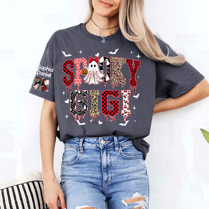 Custom Spooky Gigi And Grandkids Halloween T-shirt