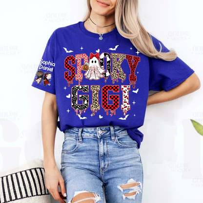 Custom Spooky Gigi And Grandkids Halloween T-shirt