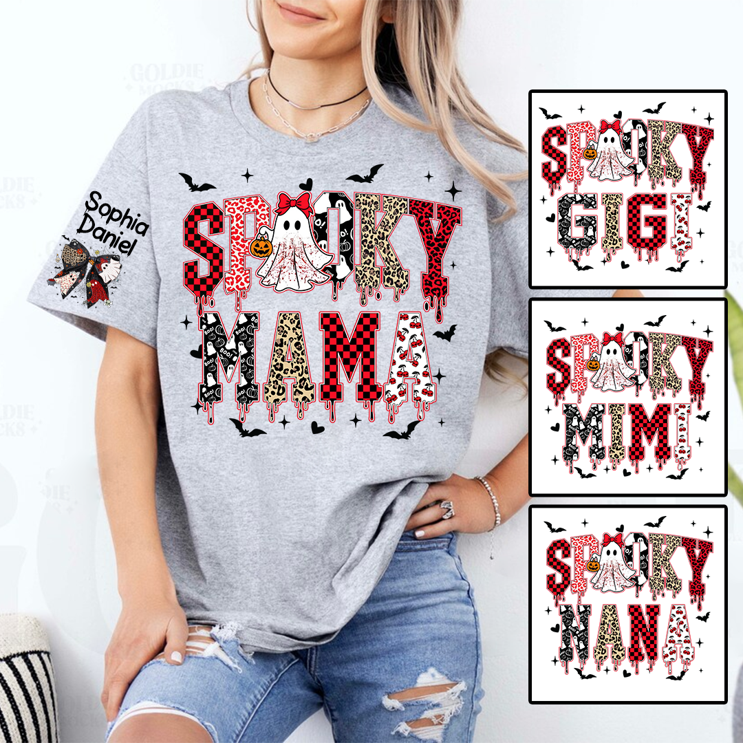 Custom Spooky Gigi And Grandkids Halloween T-shirt