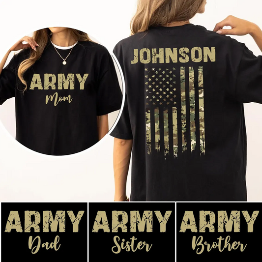 Custom Army Mom Shirt, Personalized Army Family T-Shirt, Military Support Shirts, Proud Army