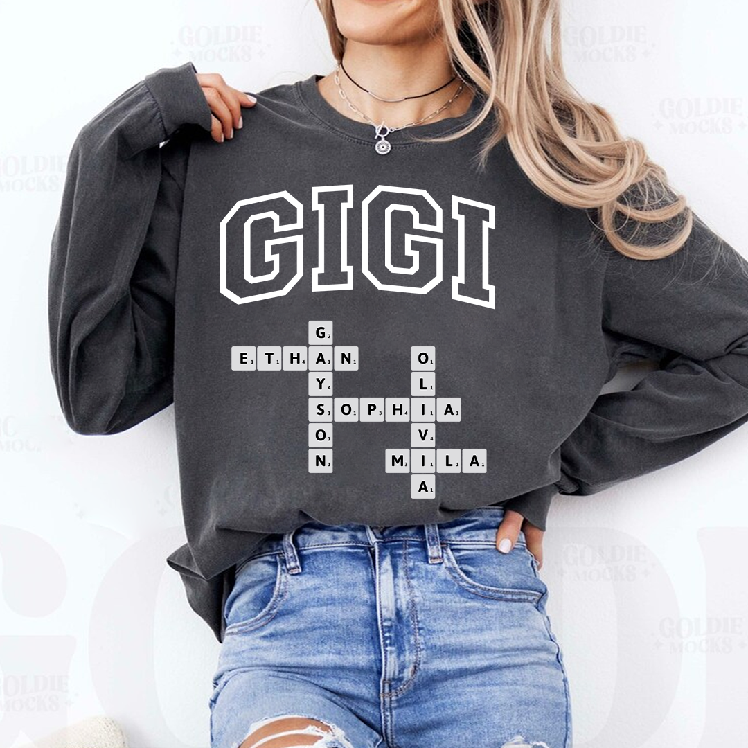 Personalized Gigi Mimi Nana Mama Grandkids Crossword Name
