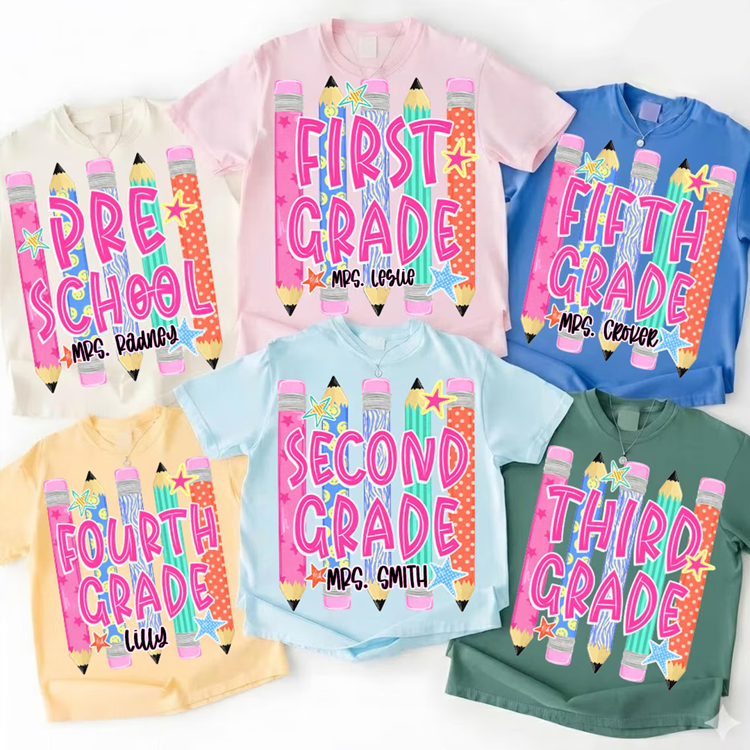 Custom Grade Level Teacher, Teacher Team, Pre-K To Fifth Grade Back To School Shirt